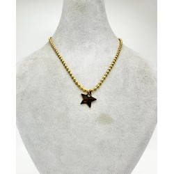 Gold Zincirli Yıldız Desenli Kolye